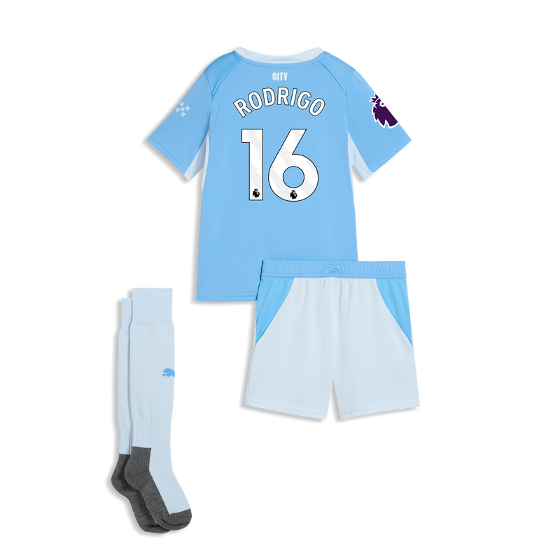 Kids' Manchester City Home MINI KIT 2026/27 With RODRIGO 16