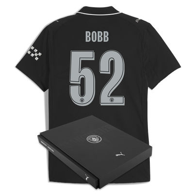 Manchester City Away Authentic Jersey 2025/26 With BOBB 52 Printing in Gift Box