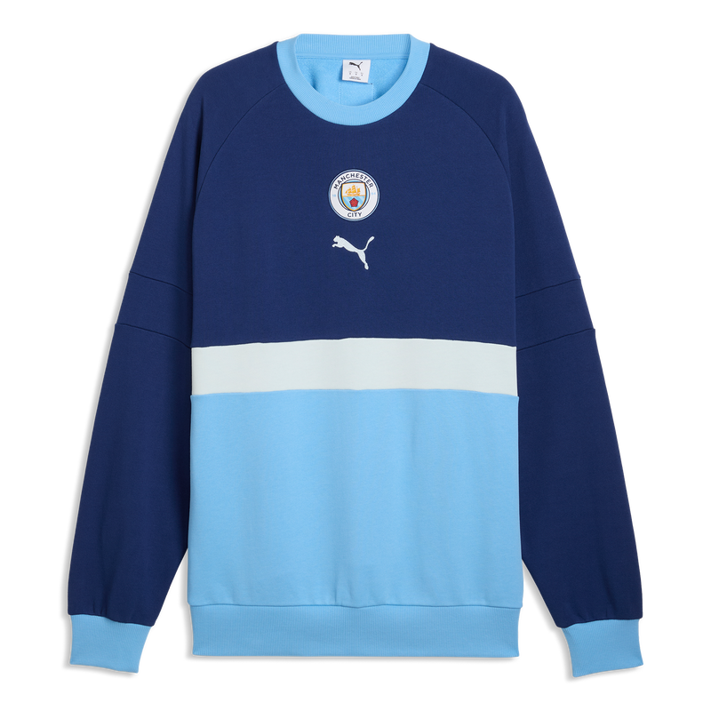 MCFC LW FTBLCULTURE RELAXED CREW - Blue Jewel-Team Light Blue