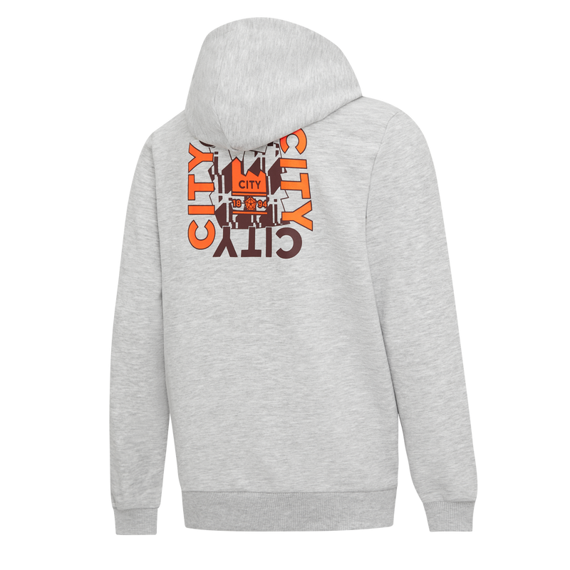 MCFC LW KIDS FTBLCORE GRAPHIC HOODY - grey