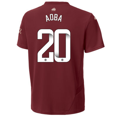 Kids' Manchester City Third Jersey 2024/25 With AOBA 20 Printing