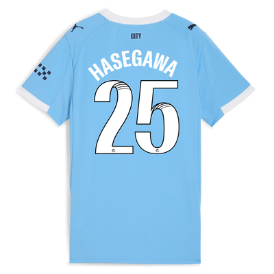 Women's Manchester City Home Jersey 2025/26 With HASEGAWA 25 Printing