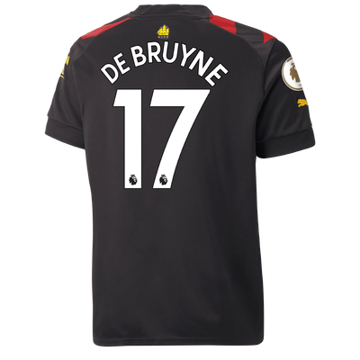 Kids' Manchester City Away Jersey 2022/23 with DE BRUYNE 17 printing