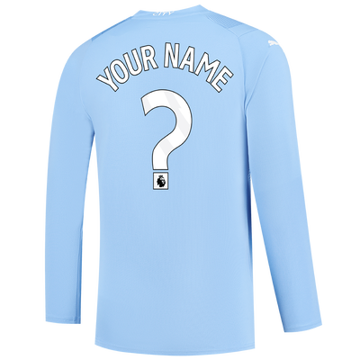 Manchester City Home Jersey 2023/24 Long Sleeve with custom printing