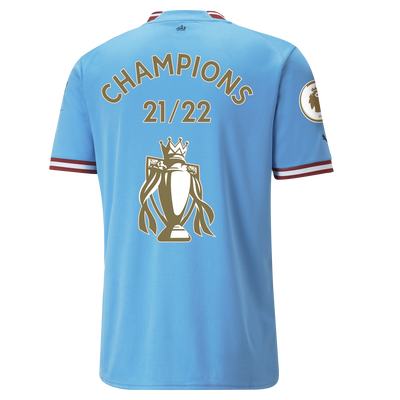 Manchester City Home Jersey 22/23 with CHAMPIONS 22 printing