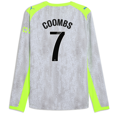Manchester City Third Authentic Jersey 2025/26 Long Sleeve With COOMBS 7 Printing