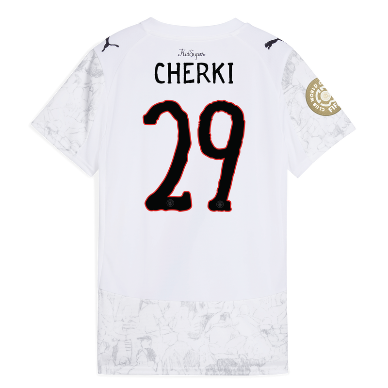 Women's Man City KidSuper Jersey 2025/26 With CHERKI 29 printing white - Size L from polyester for females  - Official Manchester City FC store