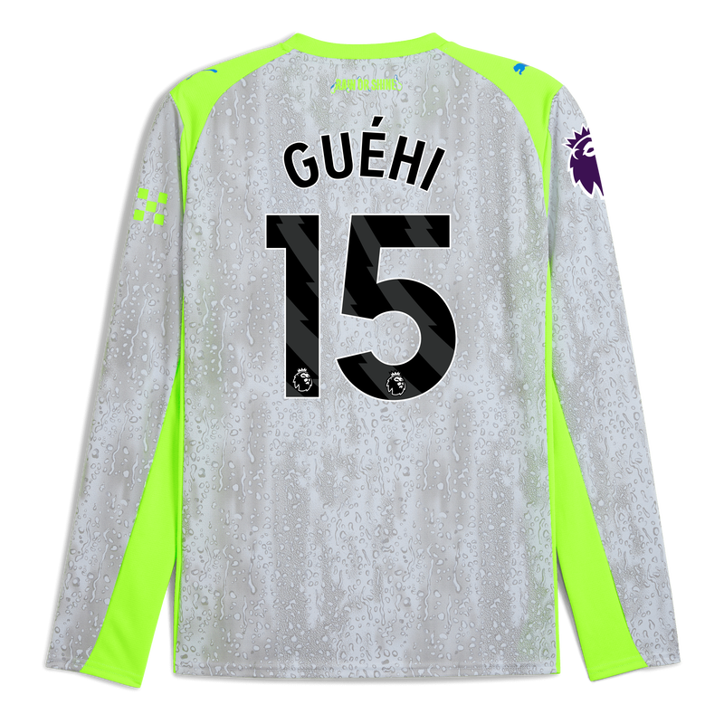 Man City 3rd Jersey 2025/26 Long Sleeve With GUÉHI 15 Printing blue - Check out all Manchester City t-shirts online - Official Manchester City FC store
