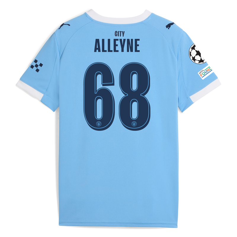 Kids' Man City Home Jersey 2025/26 With ALLEYNE 68 Printing  blue unisex - Size 7/8 from polyester  - Official Manchester City FC store