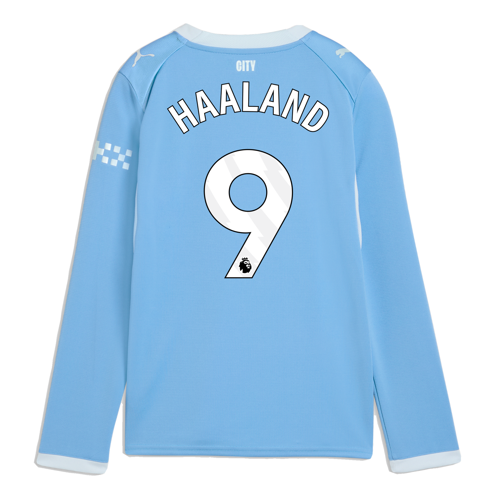 Kids' Manchester City Home Jersey 2026/27 Long Sleeve With HAALAND