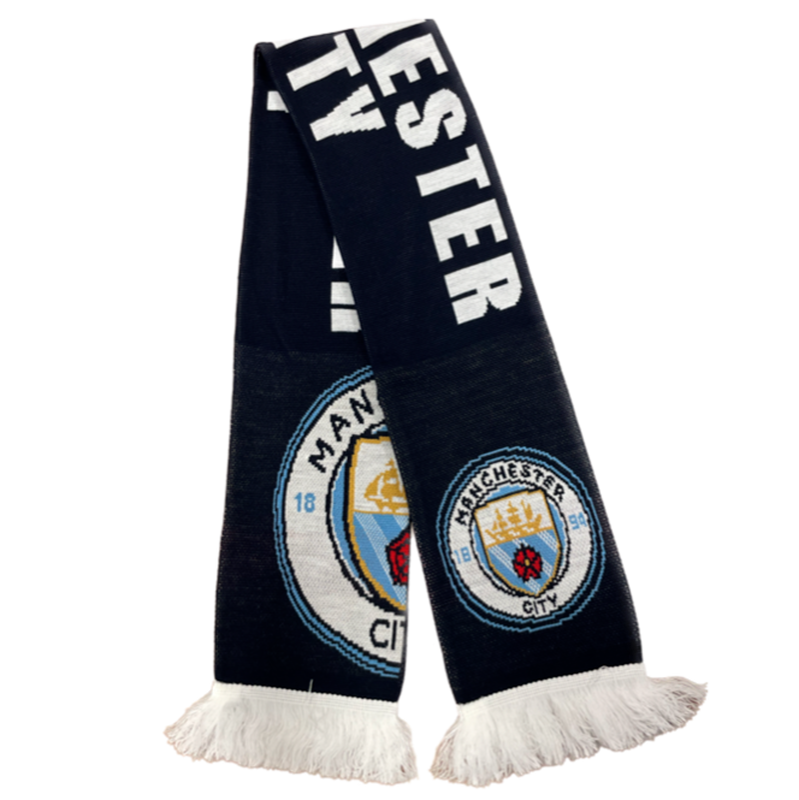 MCFC FW LARGE CLUB CREST SCARF - navy