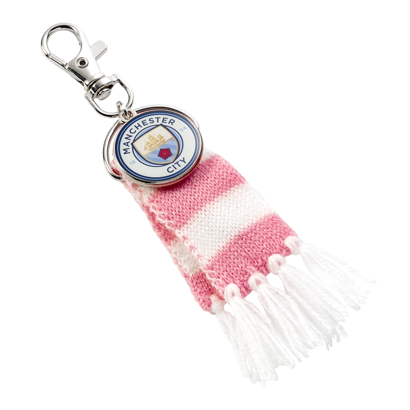 Man City Crest Pink Scarf Backpack Hanger silver - Check out all Manchester City gifts online - Official Manchester City FC store