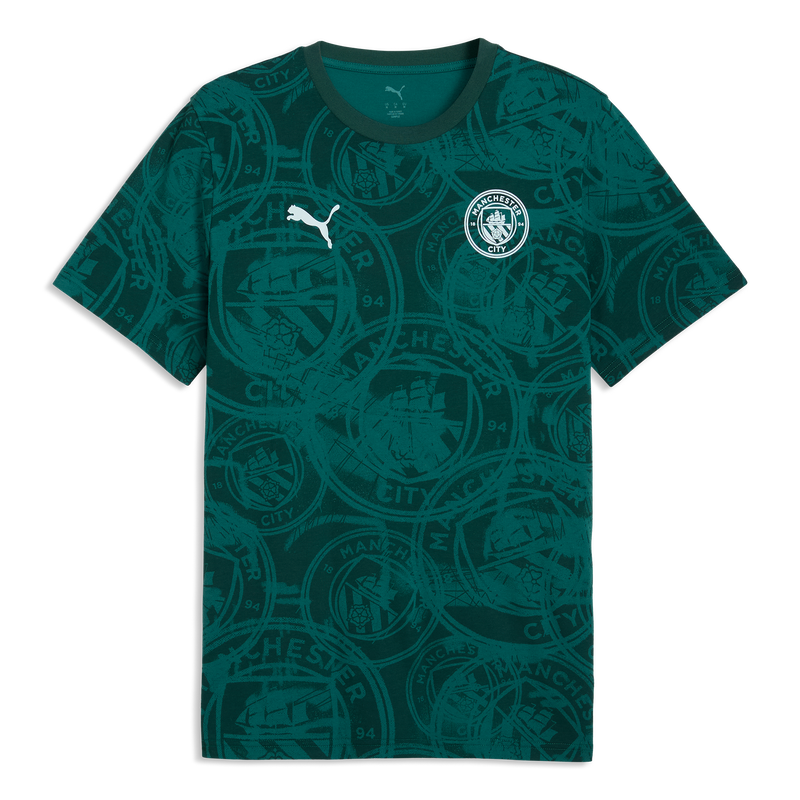 MCFC LW MENS FTBLCULTURE TEE AOP - Green Terrain-Sea Glass