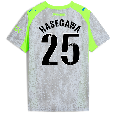 Maillot Third Manchester City pour enfants 2025/26 à avec impression de HASEGAWA 25 Printing