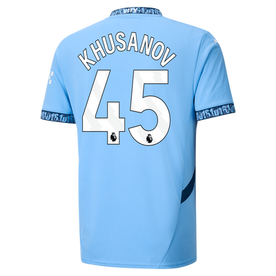 Manchester City Home Jersey 2024/25 With KHUSANOV 45 Printing