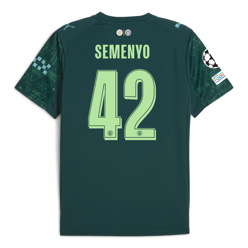 Man City EA SPORTS FC Jersey 2025/26 With SEMENYO 42 Printing green - Check out all Manchester City t-shirts online - Official Manchester City FC store