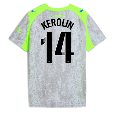 Kids' Manchester City Third Jersey 2025/26 With KEROLIN 14 Printing