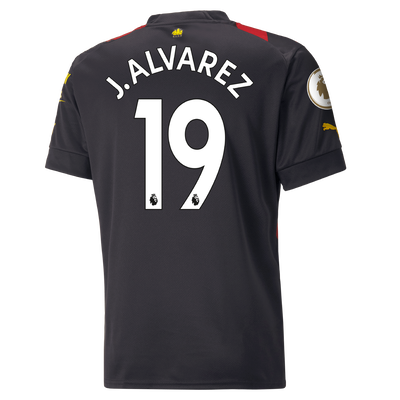 Manchester City Away Jersey 2022/23 with J. ALVAREZ printing