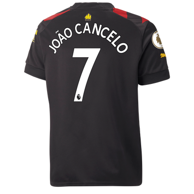 Kids' Manchester City Away Jersey 2022/23 with JOÃO CANCELO 7 printing