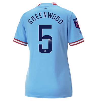 Women's Manchester City Home Jersey 22/23 with GREENWOOD 5 printing