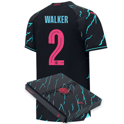 Manchester City Authentic Derde Shirt 2023/24 met WALKER 2 bedrukking In Geschenkverpakking