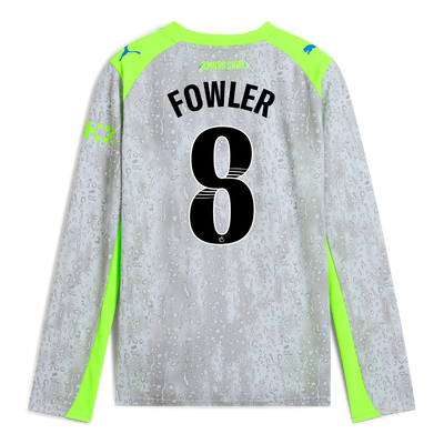 Kids' Manchester City Third Jersey 2025/26 Long Sleeve With FOWLER 8 Printing