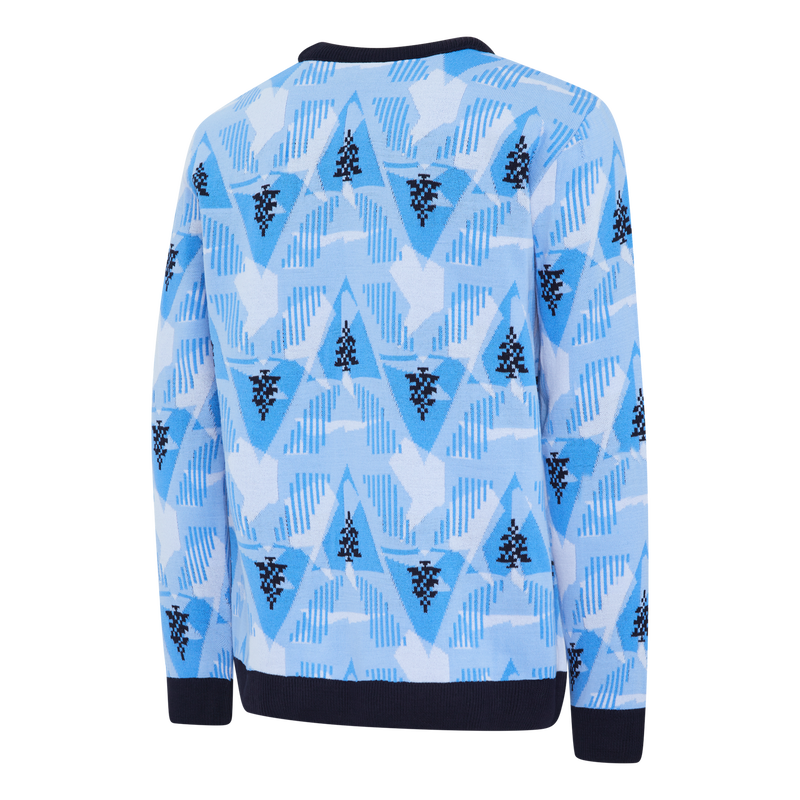 MCFC FW MENS RETRO XMAS JUMPER - light blue