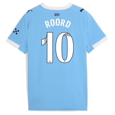 Kids' Manchester City Home Jersey 2025/26 With ROORD 10 Printing