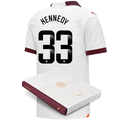 Manchester City Authentic Away Jersey 2023/24 with KENNEDY 33 printing in Gift Box