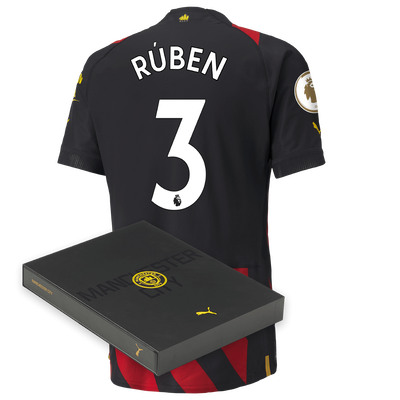 Manchester City Authentic Away Jersey 2022/23 with RÚBEN 3 printing in Gift Box
