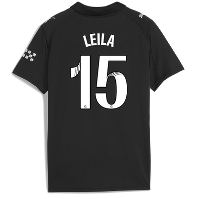 Kids' Manchester City Away Jersey 2025/26 With LEILA 15 Printing