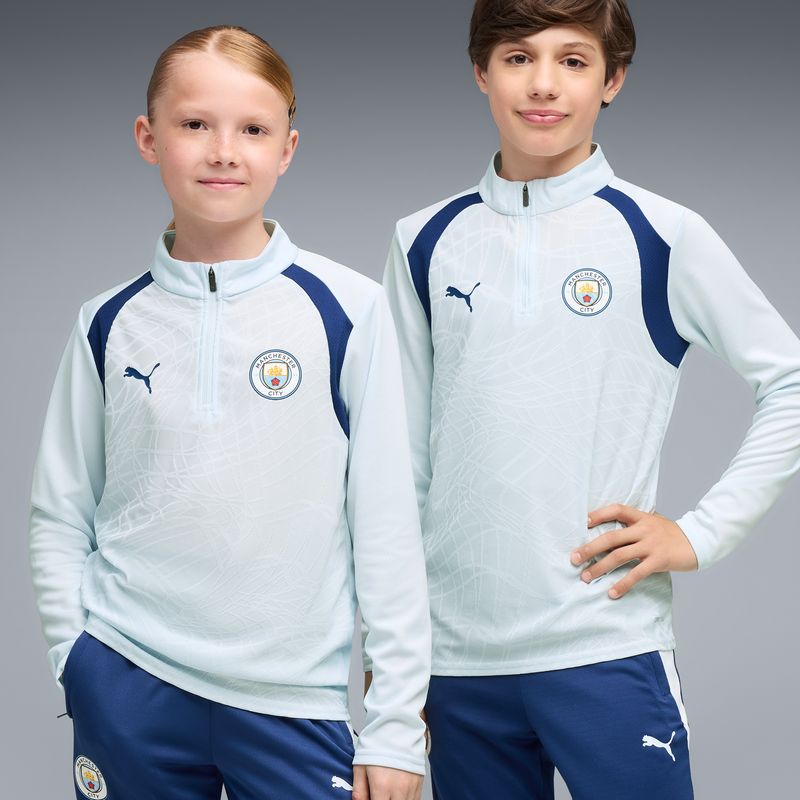 MCFC TR KIDS TRAINING 1/4 ZIP TOP - Dewdrop-Blue Jewel