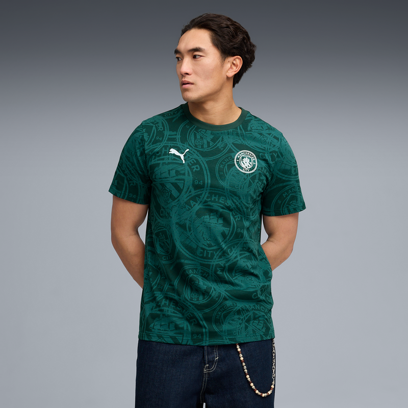 MCFC LW MENS FTBLCULTURE TEE AOP - Green Terrain-Sea Glass