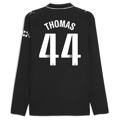 Manchester City Away Authentic Jersey 2025/26 Long Sleeve With THOMAS 44 Printing