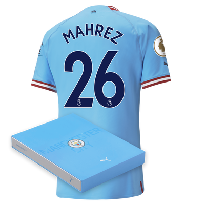Manchester City Authentic Home Jersey 22/23 with MAHREZ 26 printing in Gift Box