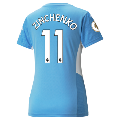 Womens Manchester City Home Shirt 21/22 with Oleksandr Zinchenko printing