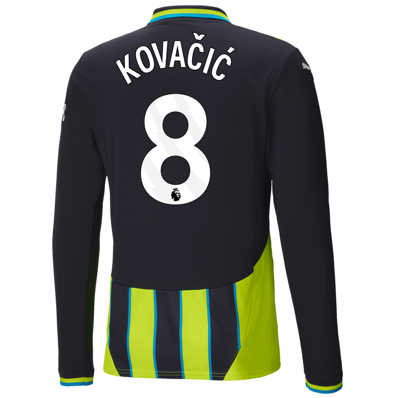 Man City Authentic Away Jersey 24/25 Long Sleeve With KOVAČIĆ 8 Printing new navy - Check out all Manchester City t-shirts online