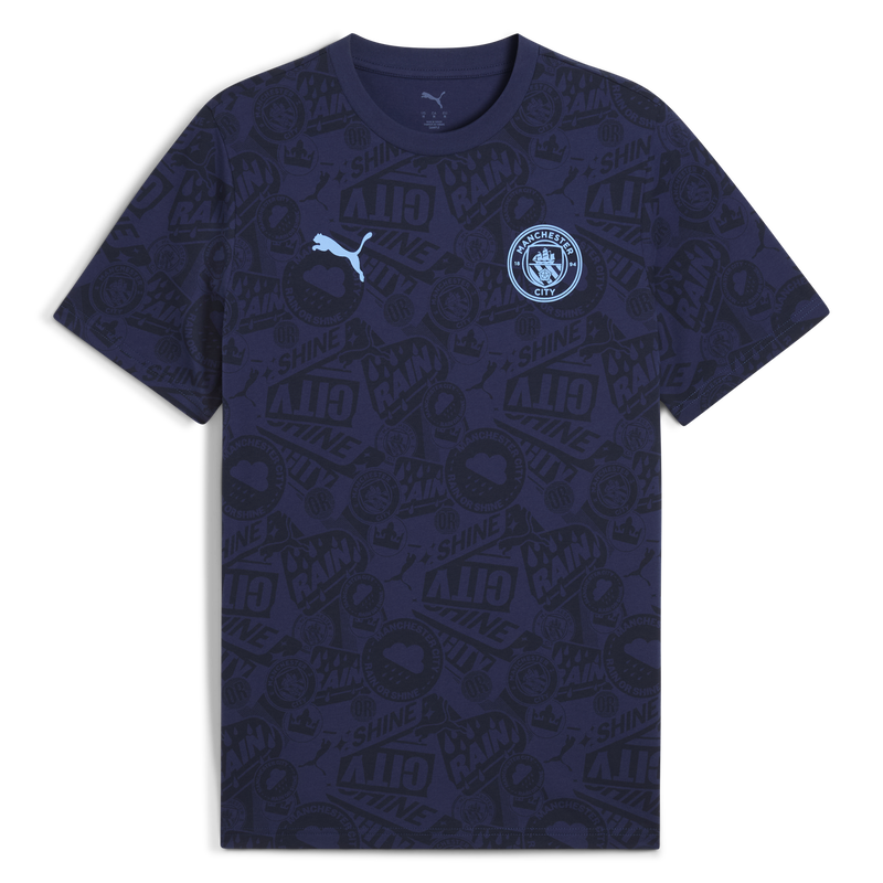 MCFC LW MENS FTBLCULTURE TEE AOP - navy