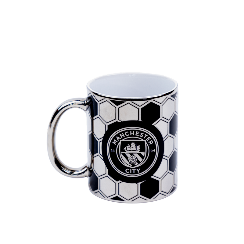MCFC FOOTBALL PATTERN MUG - silver