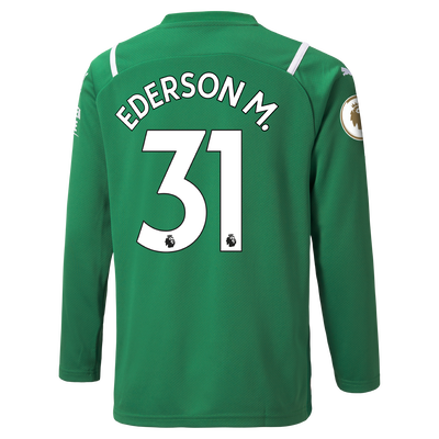 Kids Manchester City Goalkeeper Shirt 21/22 with Ederson printing