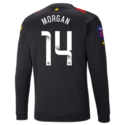 Camiseta Manga Larga 2ª Equipación Manchester City 2022/23 con estampado de MORGAN 14