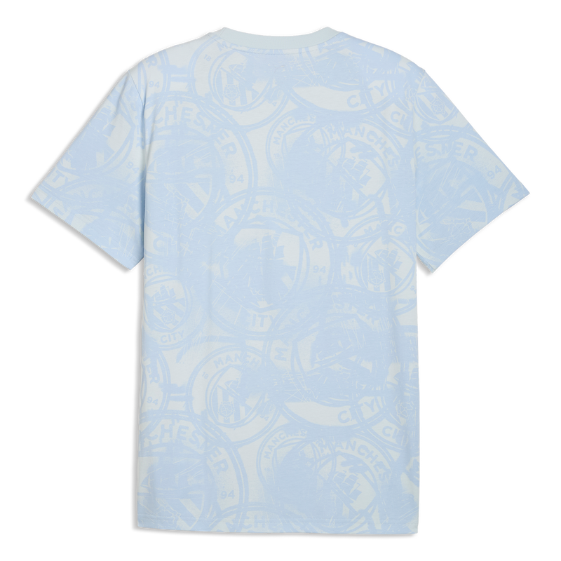 MCFC LW MENS FTBLCULTURE TEE AOP - Sea Glass-Tropical Blue