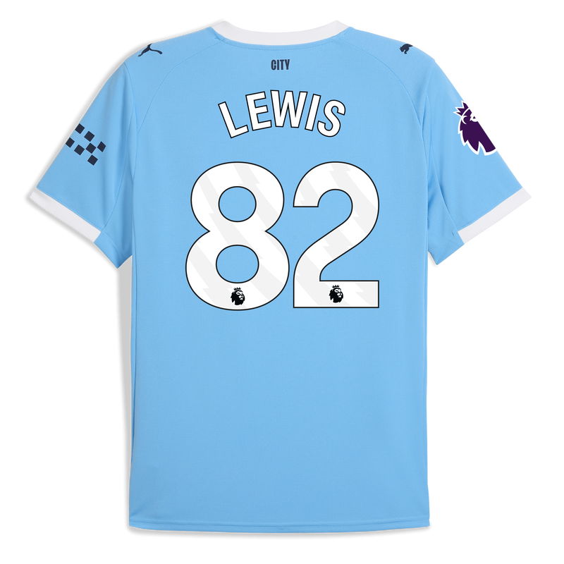 Man City Home Jersey 2025/26 With LEWIS 82 Printing  blue - Check out all Manchester City t-shirts online - Official Manchester City FC store