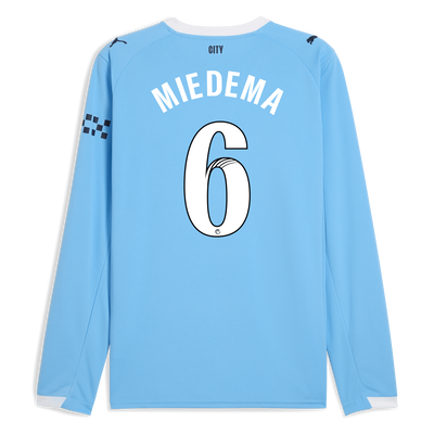 マンチェスター・シティ 2025/26 ズ ホームユニフォーム（長袖 MIEDEMA 6プリント付き）