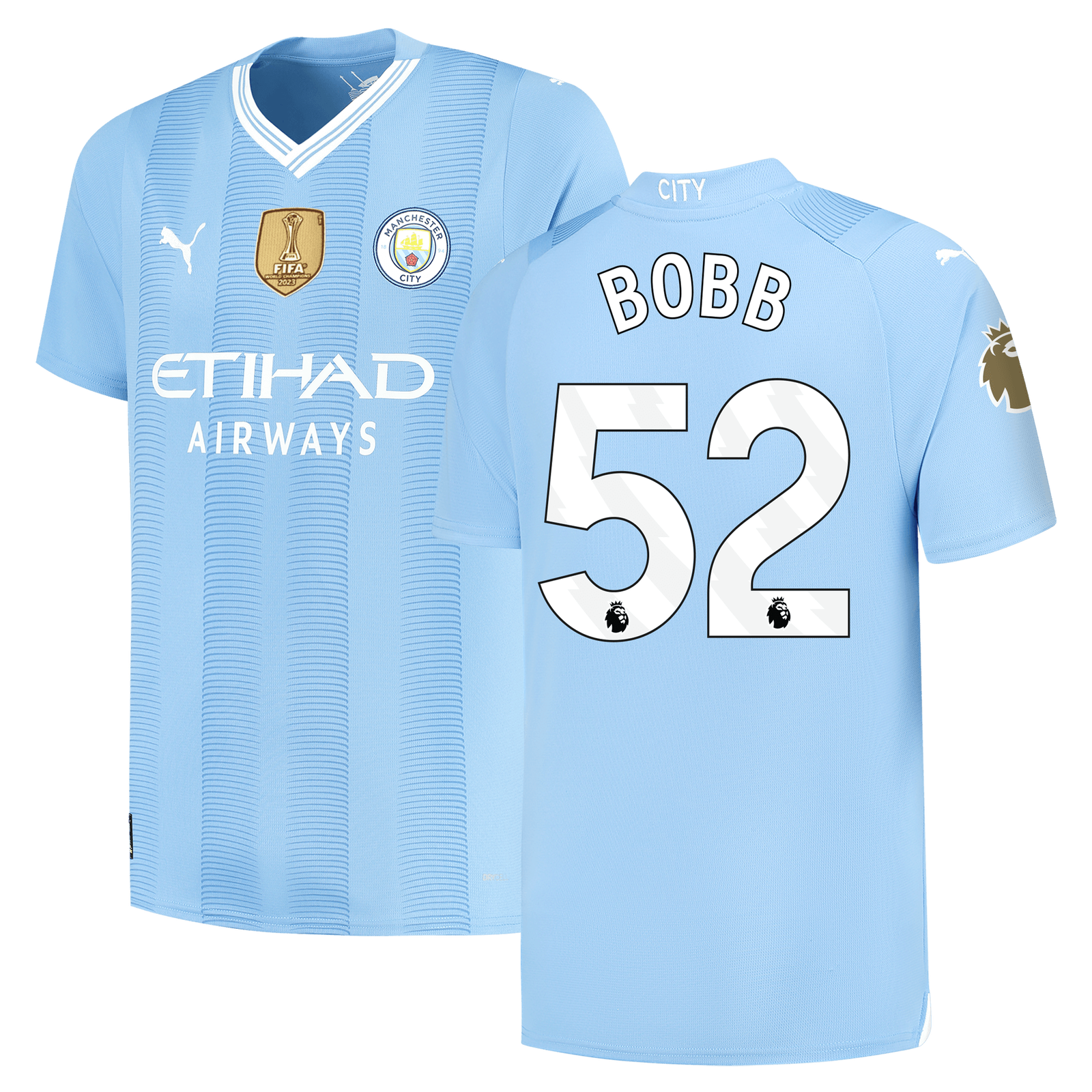 Manchester City Home Jersey 2023 24 with BOBB 52 printing