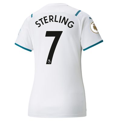 Womens Manchester City Away Shirt 21/22 with Raheem Sterling printing