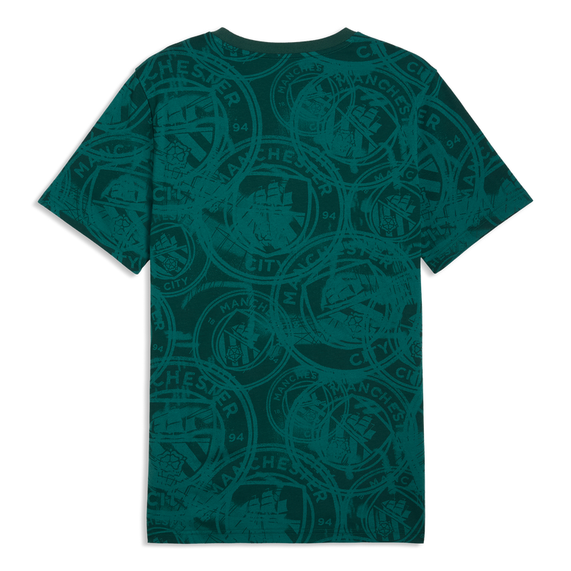 MCFC LW MENS FTBLCULTURE TEE AOP - Green Terrain-Sea Glass