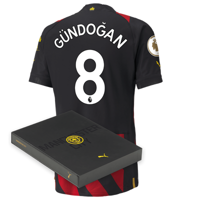 Manchester City Authentic Away Jersey 2022/23 with GÜNDOĞAN 8 printing in Gift Box