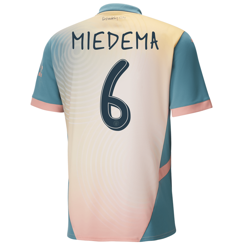Man City 'Definitely City' Jersey 24/25 With MIEDEMA 6 Printing pink - Check out all Manchester City t-shirts online - Official Manchester City FC store