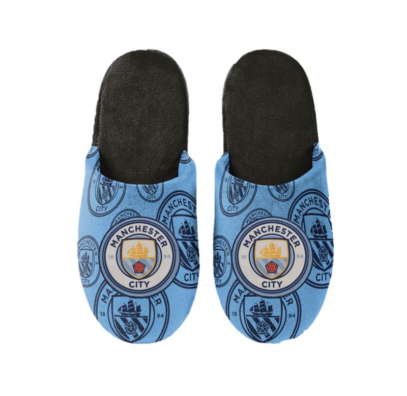 MCFC ALL OVER PRINT SLIPPER - blue